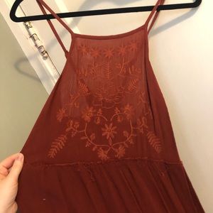 Burnt orange flowy sun dress